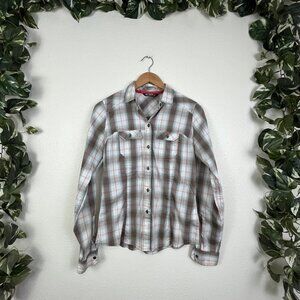 ARC’TERYX Long Sleeve Front Button Shirt Plaid Grey Multi Women’s Size S